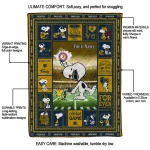 personalized notre dame fighting irish snoopy coach navy quilt blanket best selling