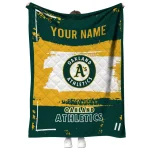 personalized oakland athletics grunge patch green white quilt blanket best selling