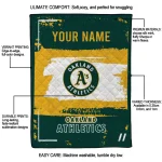 personalized oakland athletics grunge patch green white quilt blanket best selling