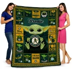 personalized oakland athletics yody baby motif green quilt blanket best selling