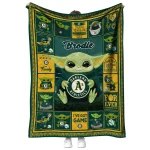 personalized oakland athletics yody baby motif green quilt blanket best selling