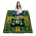 personalized oakland athletics yody baby motif green quilt blanket best selling