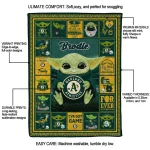 personalized oakland athletics yody baby motif green quilt blanket best selling