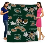 personalized ohio bobcats mickey football green quilt blanket best selling