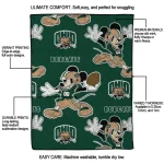 personalized ohio bobcats mickey football green quilt blanket best selling
