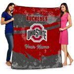 personalized ohio state buckeyes brushstroke layers scarlet quilt blanket best selling