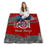 personalized ohio state buckeyes brushstroke layers scarlet quilt blanket best selling