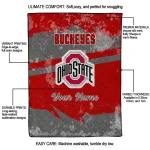 personalized ohio state buckeyes brushstroke layers scarlet quilt blanket best selling