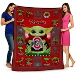 personalized ohio state buckeyes yody baby pattern scarlet quilt blanket best selling