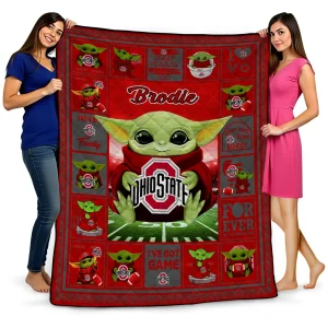 personalized ohio state buckeyes yody baby pattern scarlet quilt blanket best selling