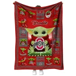 personalized ohio state buckeyes yody baby pattern scarlet quilt blanket best selling