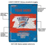 personalized oklahoma city thunder grunge patch blue white quilt blanket best selling