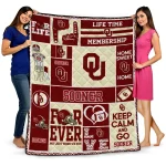 personalized oklahoma sooners helmet passion crimson quilt blanket best selling