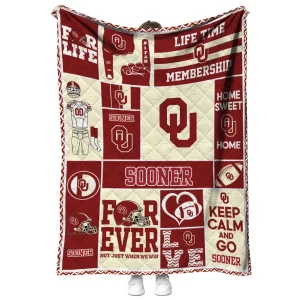 personalized oklahoma sooners helmet passion crimson quilt blanket fashion forward