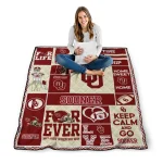 personalized oklahoma sooners helmet passion crimson quilt blanket best selling