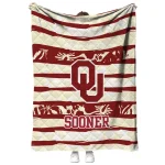 personalized oklahoma sooners layered florals crimson white quilt blanket best selling