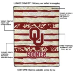 personalized oklahoma sooners layered florals crimson white quilt blanket best selling