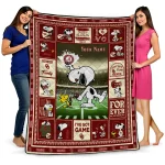 personalized oklahoma sooners snoopy coach crimson quilt blanket best selling