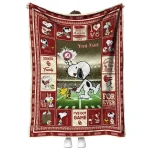 personalized oklahoma sooners snoopy coach crimson quilt blanket best selling