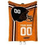 personalized oklahoma state cowboys helmet theme orange quilt blanket best selling