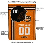 personalized oklahoma state cowboys helmet theme orange quilt blanket best selling