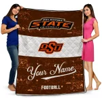personalized oklahoma state cowboys hibiscus burst orange white quilt blanket best selling