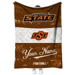 personalized oklahoma state cowboys hibiscus burst orange white quilt blanket best selling