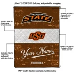 personalized oklahoma state cowboys hibiscus burst orange white quilt blanket best selling