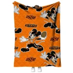 personalized oklahoma state cowboys mickey football orange quilt blanket best selling