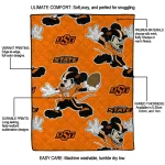 personalized oklahoma state cowboys mickey football orange quilt blanket best selling