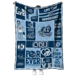 personalized old dominion monarchs helmet passion blue quilt blanket best selling