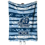personalized old dominion monarchs layered florals blue white quilt blanket best selling