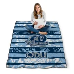 personalized old dominion monarchs layered florals blue white quilt blanket best selling