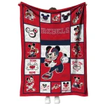 personalized ole miss rebels mickey crimson red white quilt blanket best selling
