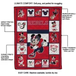 personalized ole miss rebels mickey crimson red white quilt blanket best selling