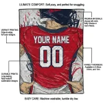 personalized ole miss rebels player sketch red gray quilt blanket best selling
