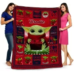 personalized ole miss rebels yody baby pattern red quilt blanket best selling