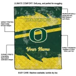 personalized oregon ducks brushstroke layers green quilt blanket best selling