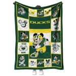 personalized oregon ducks mickey crimson green white quilt blanket best selling