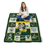 personalized oregon ducks mickey crimson green white quilt blanket best selling