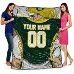 Personalized Oregon Ducks Player Sketch Green Gray Quilt Blanket 1 personalized oregon ducks player sketch green gray quilt blanket best selling