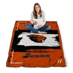 personalized oregon state beavers grunge patch orange white quilt blanket best selling