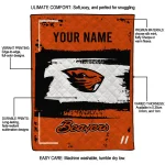personalized oregon state beavers grunge patch orange white quilt blanket best selling