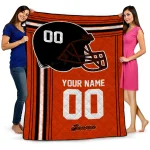 personalized oregon state beavers helmet theme orange quilt blanket best selling