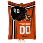 personalized oregon state beavers helmet theme orange quilt blanket best selling