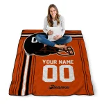 personalized oregon state beavers helmet theme orange quilt blanket best selling