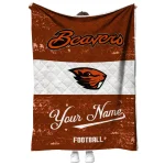 personalized oregon state beavers hibiscus burst orange white quilt blanket best selling