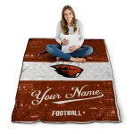 personalized oregon state beavers hibiscus burst orange white quilt blanket best selling