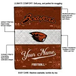 personalized oregon state beavers hibiscus burst orange white quilt blanket best selling