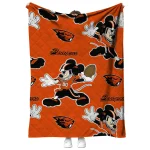 personalized oregon state beavers mickey football orange quilt blanket best selling